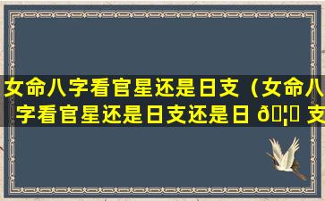 女命八字看官星还是日支（女命八字看官星还是日支还是日 🦊 支）